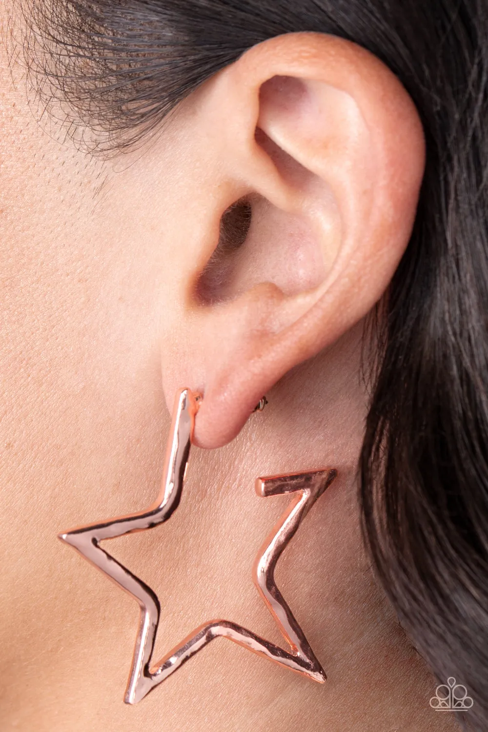 Paparazzi All-Star Attitude - Copper Hoop Earrings