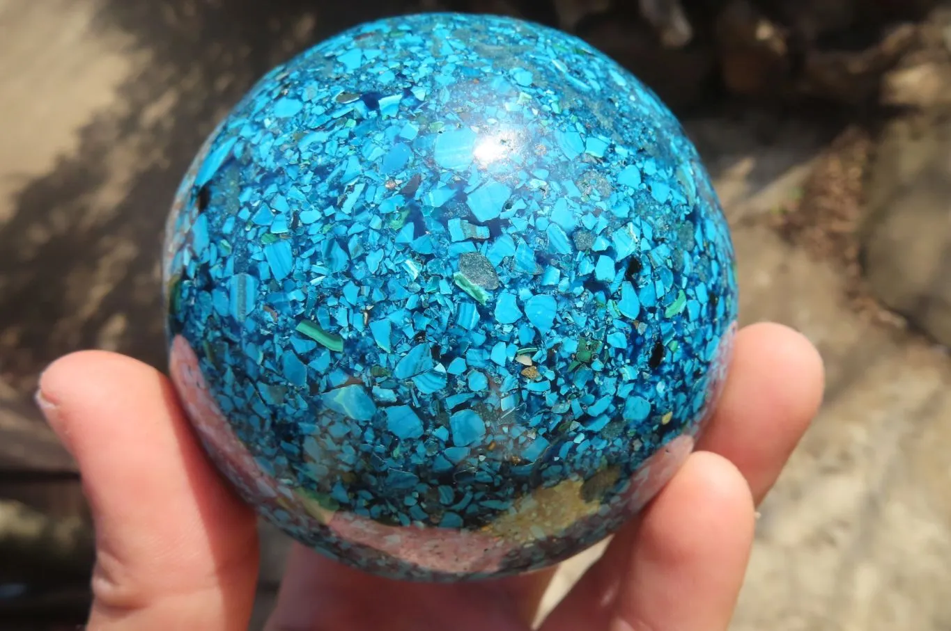 Polished Conglomerate Chrysocolla Sphere x 1 From Congo