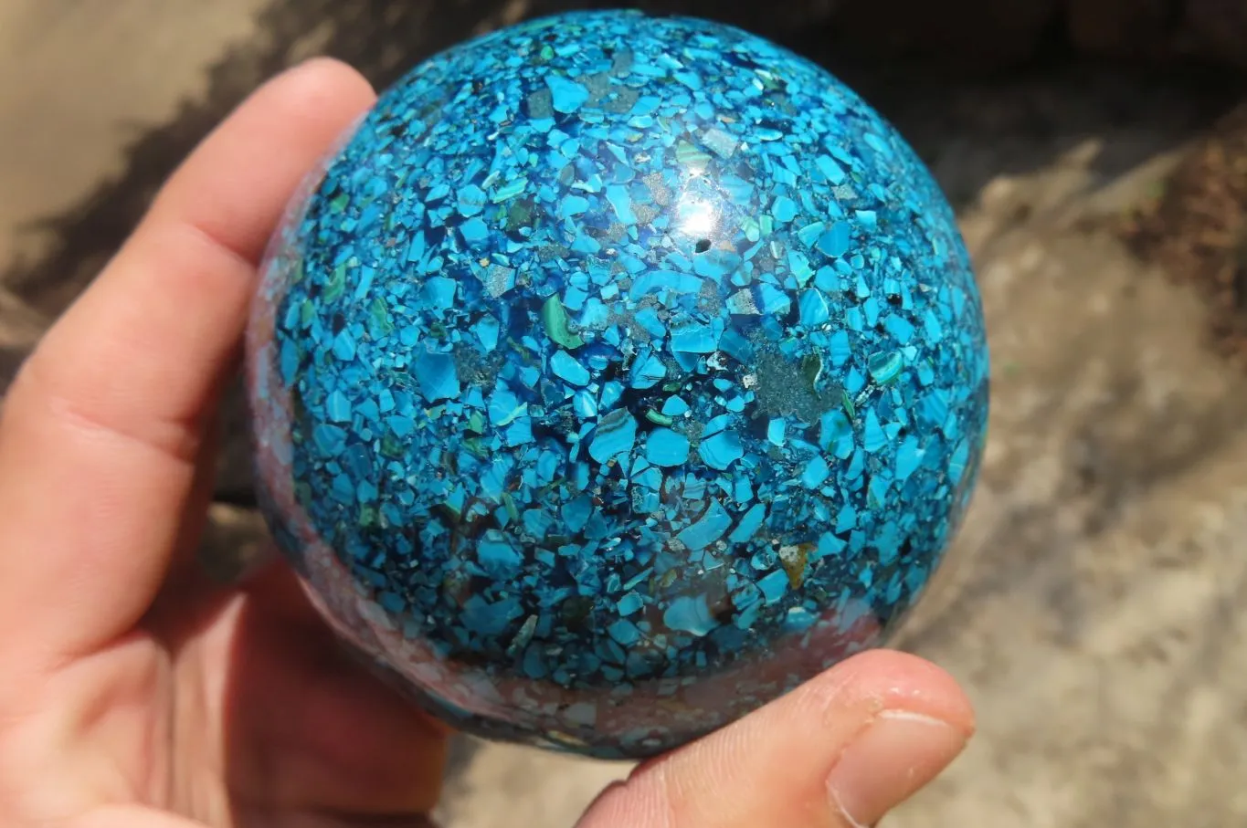 Polished Conglomerate Chrysocolla Sphere x 1 From Congo