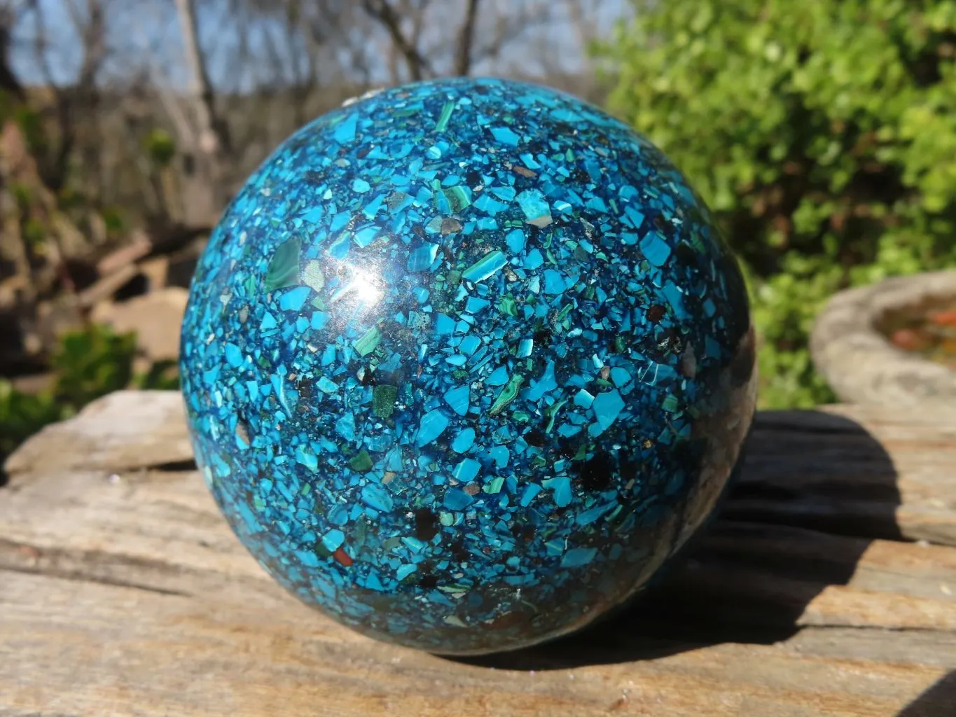 Polished Conglomerate Chrysocolla Sphere  x 1 From Congo