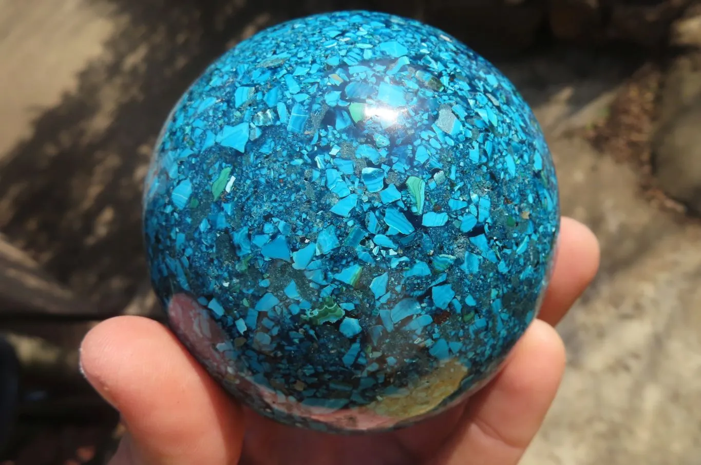 Polished Conglomerate Chrysocolla Sphere x 1 From Congo