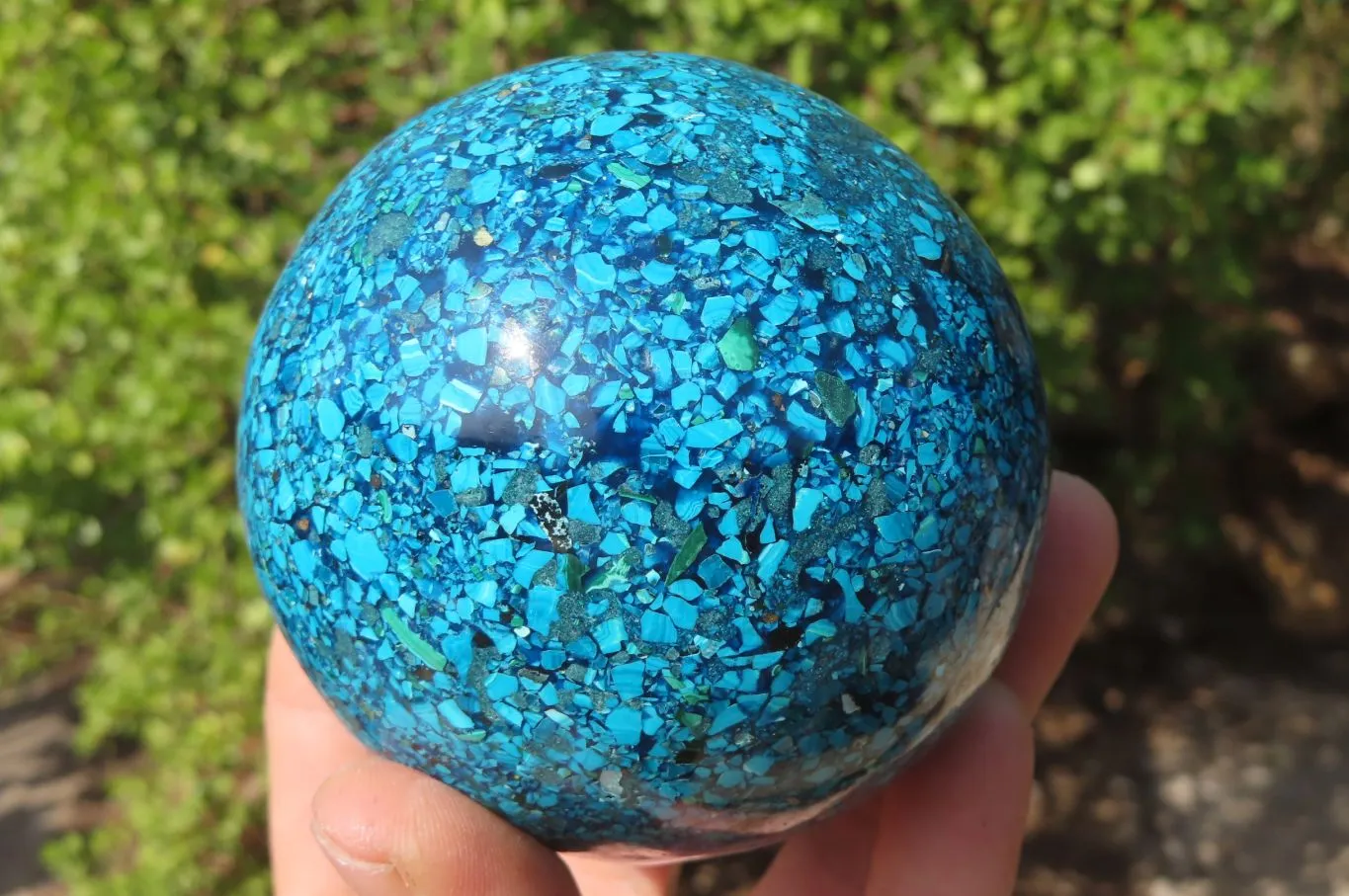 Polished Conglomerate Chrysocolla Sphere x 1 From Congo