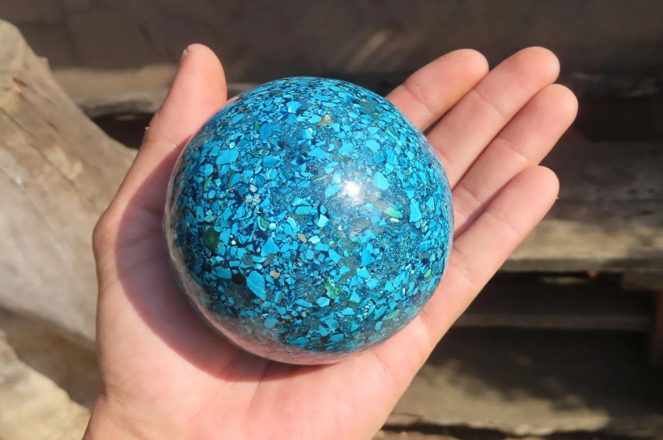 Polished Conglomerate Chrysocolla Sphere x 1 From Congo