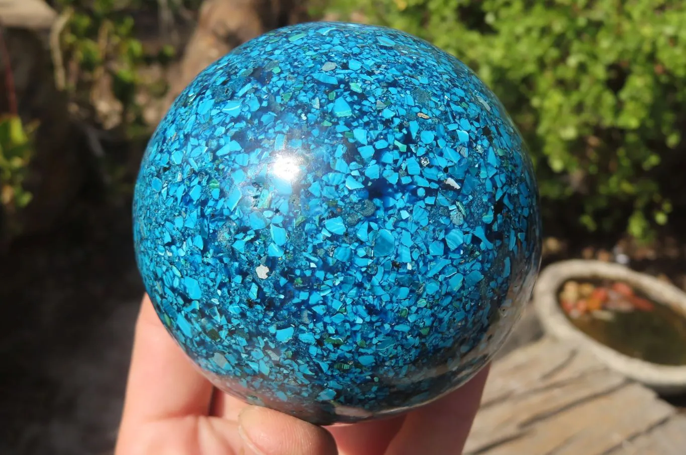 Polished Conglomerate Chrysocolla Sphere x 1 From Congo