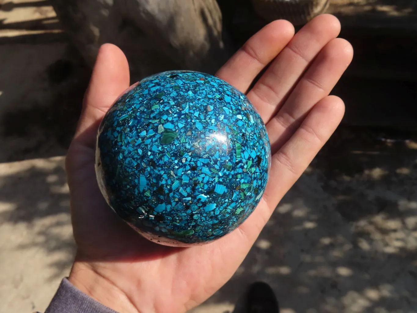 Polished Conglomerate Chrysocolla Sphere  x 1 From Congo