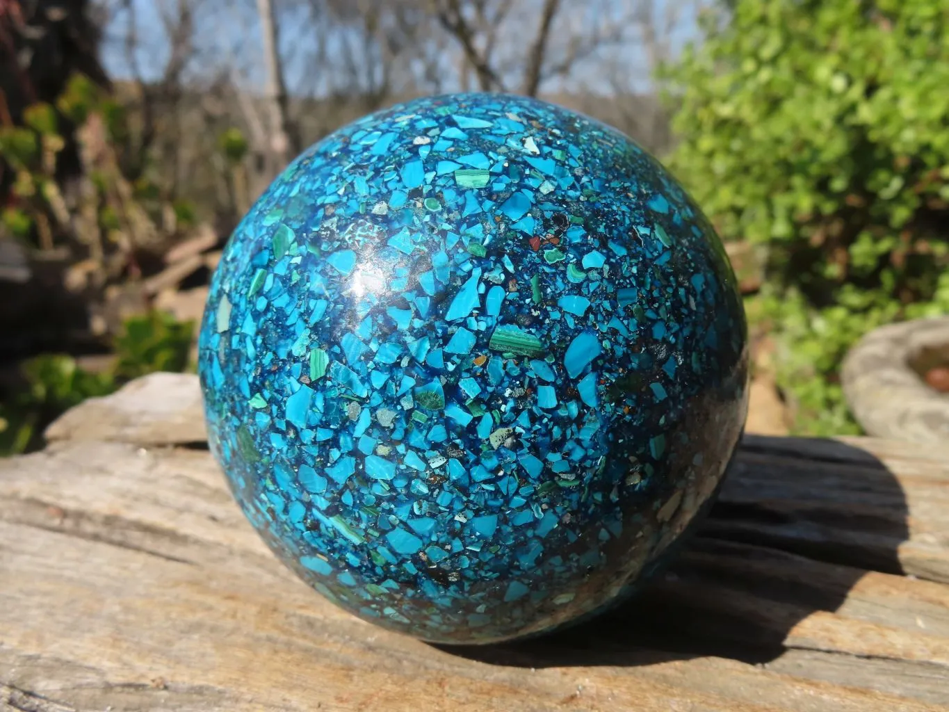 Polished Conglomerate Chrysocolla Sphere  x 1 From Congo