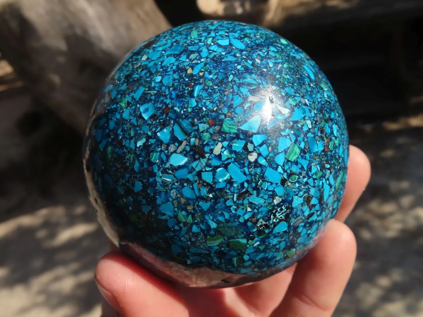 Polished Conglomerate Chrysocolla Sphere  x 1 From Congo