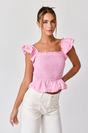 Riley Ruffle Top (Pink)