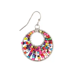 Round Gold Multi Bead Sunburst Earring