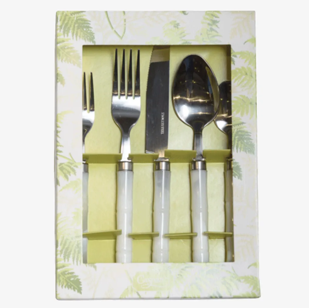 Set of 5-Piece White Cutlery