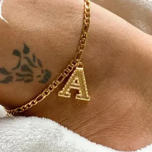 Shiny Letter Diamond Anklet