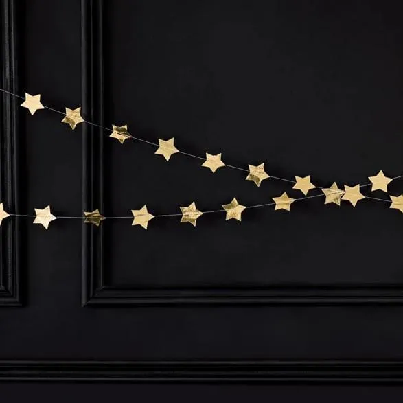 Shiny Star Garland - Gold