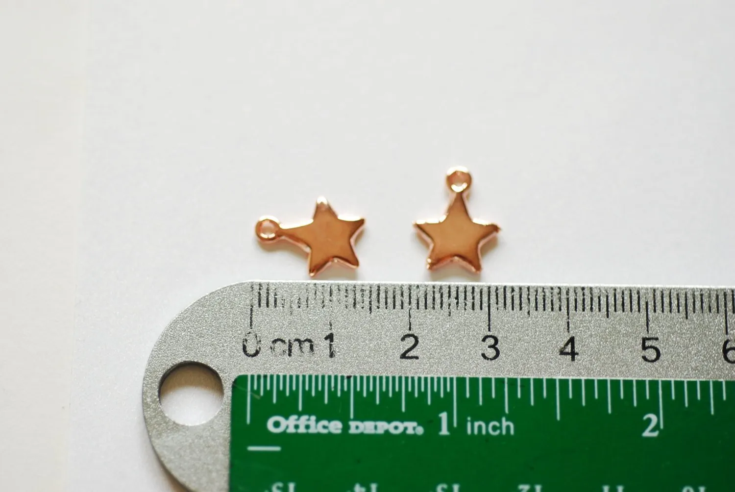 Shiny Vermeil Rose Gold Star- 18k gold plated over Sterling Silver Star Charm, Gold Star Stamping Blanks, Reversible Star, Gold Star beads