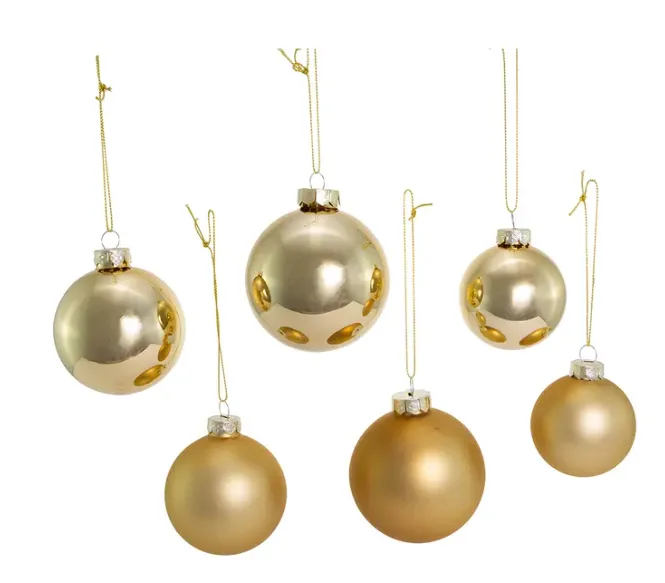 Shiny/Matte Champagne Ornaments, 20 PCS