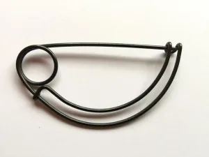 Simple Dark Grey Metal Shawl Pin