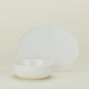 Simple Porcelain Serveware, 2 Piece Set