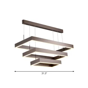 Sleek Brown Layered Chandelier LED Pendant Lamp - Perfect for Living Rooms