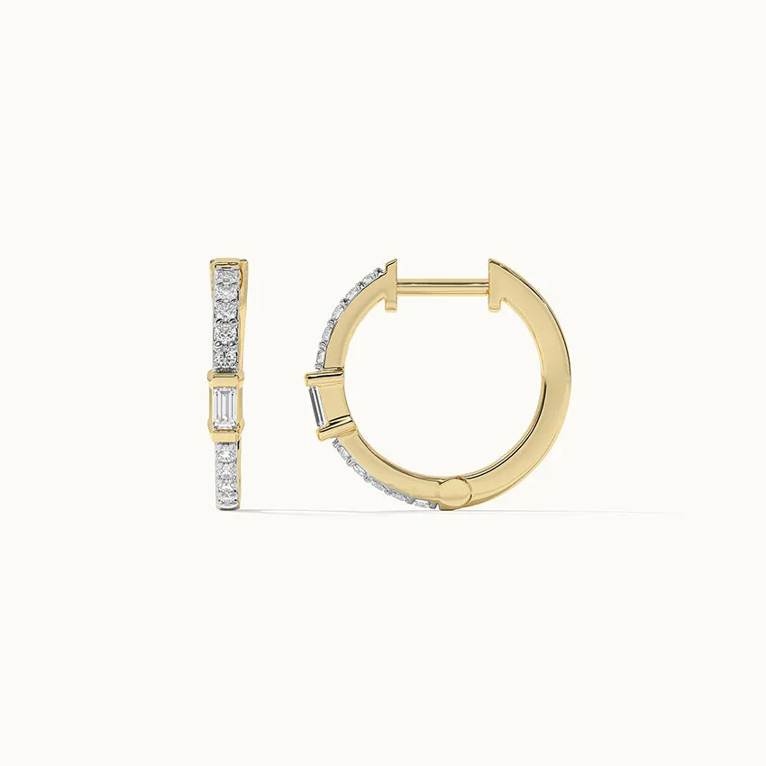 Slender Diamond Hoops