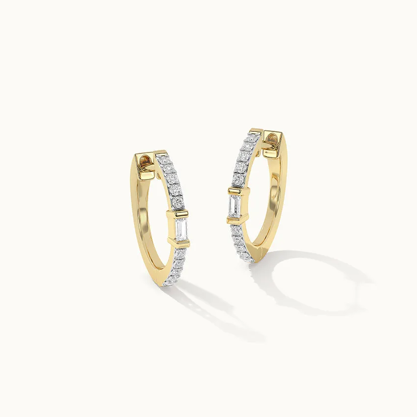 Slender Diamond Hoops