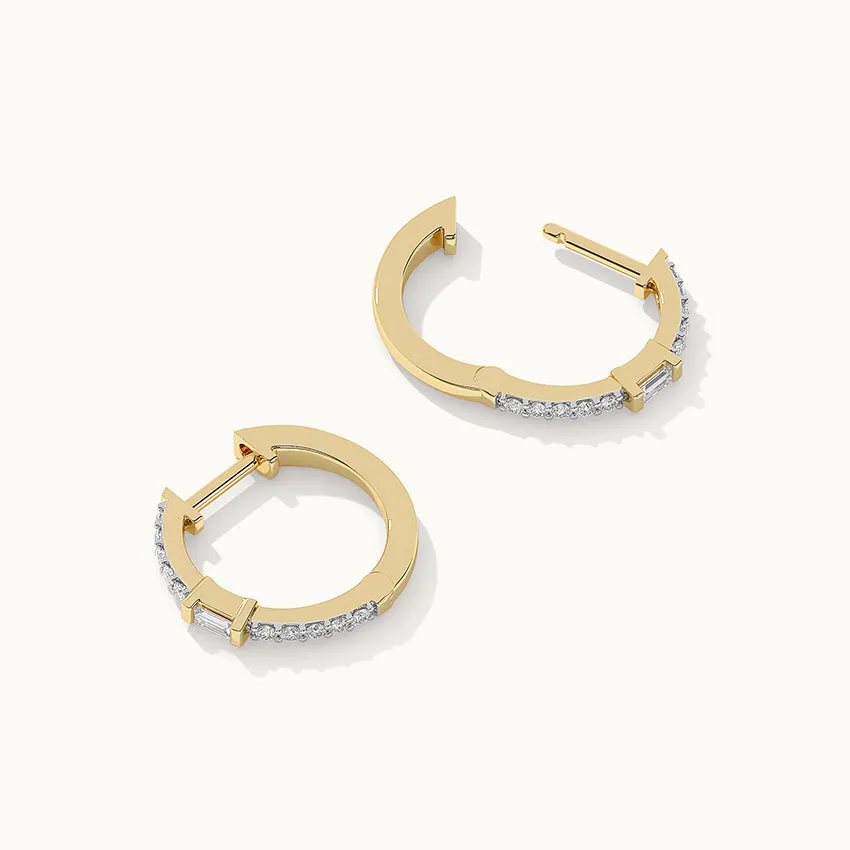 Slender Diamond Hoops