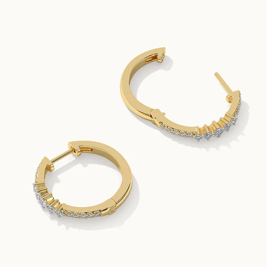 Slender Medium Diamond Hoops