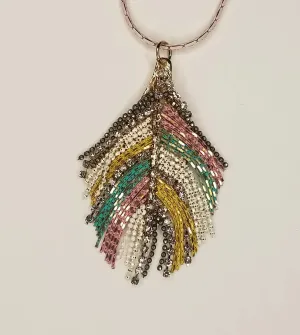 Sparkling Boho Handmade Feather Necklace