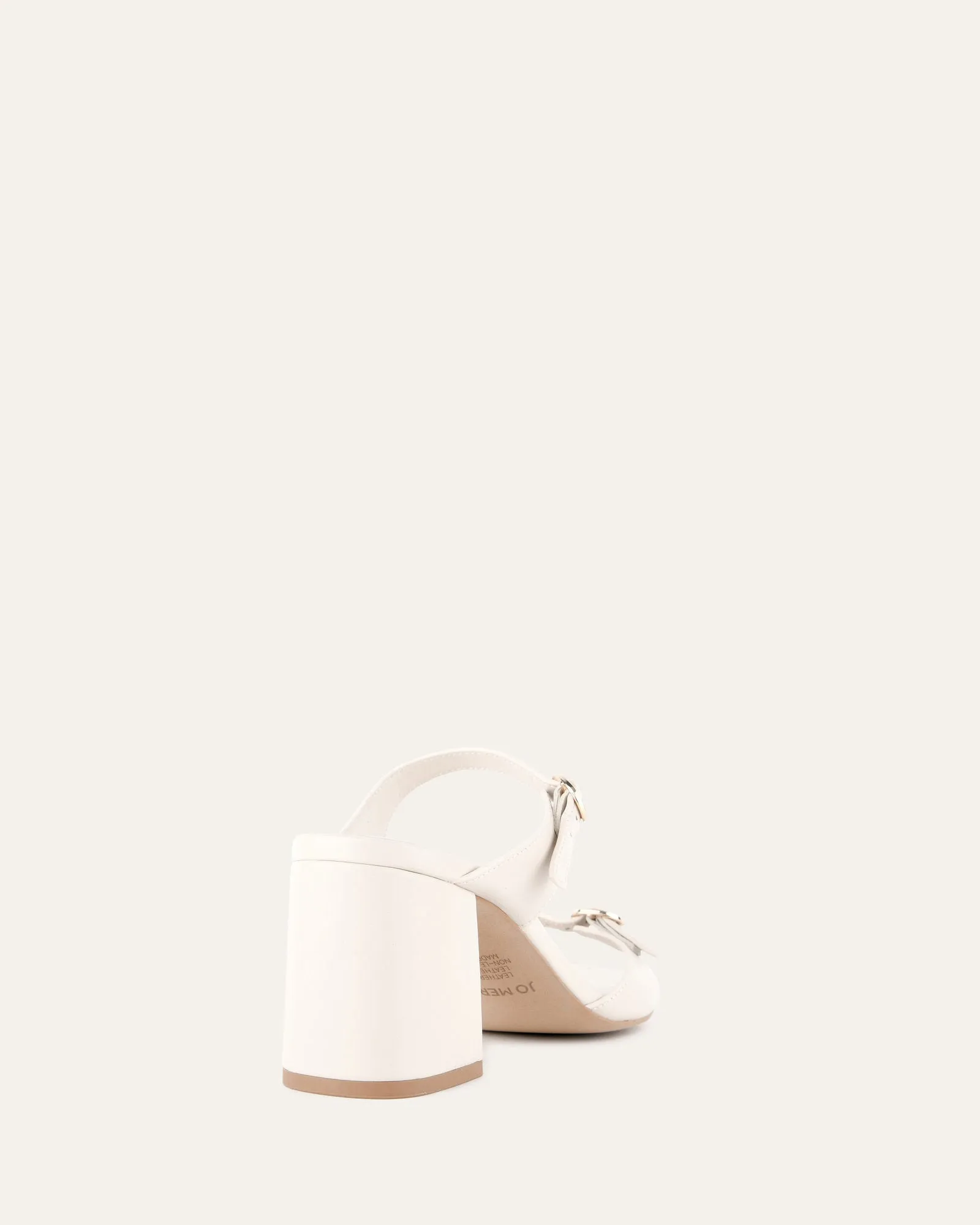 SPENCER MID HEEL SANDALS OFF WHITE LEATHER