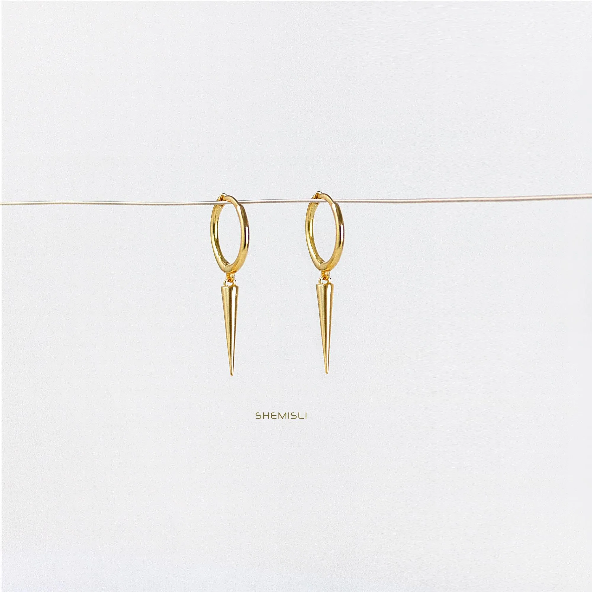 Spike Hoops Earrings, Gold, Silver Black SHEMISLI - SH091