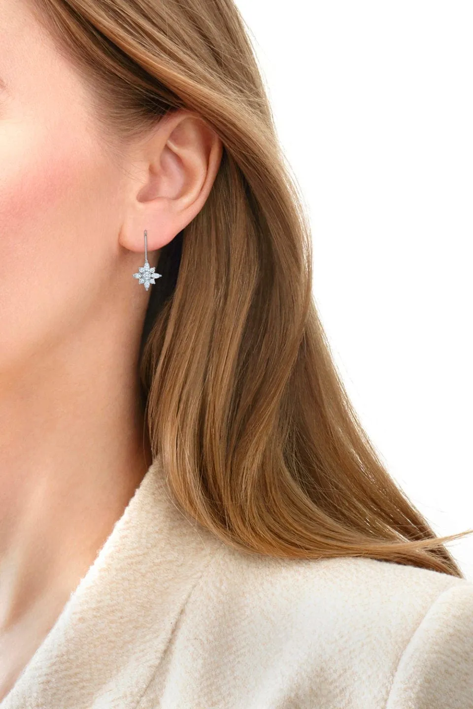 Star Diamond Drop Earrings