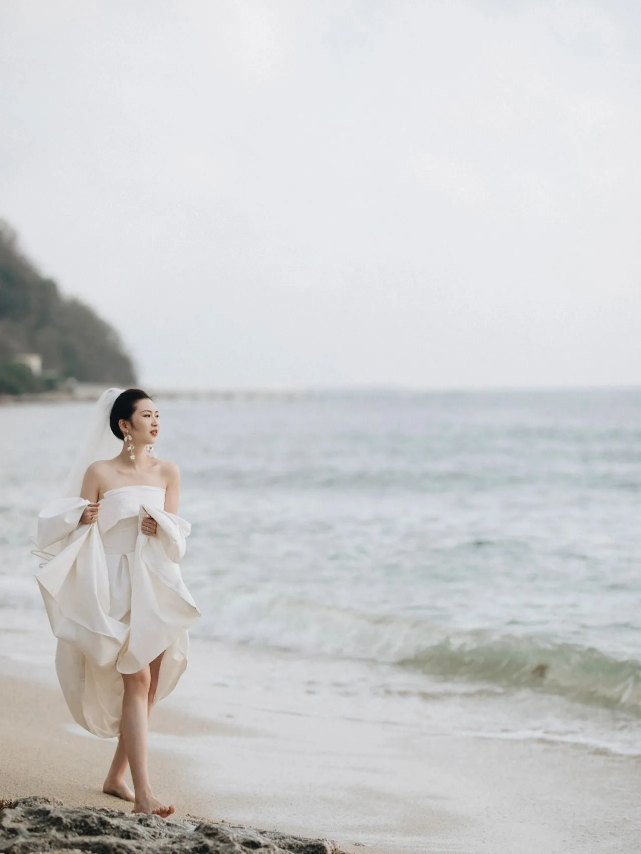 Strapless Simple Silk Country Wedding Dress