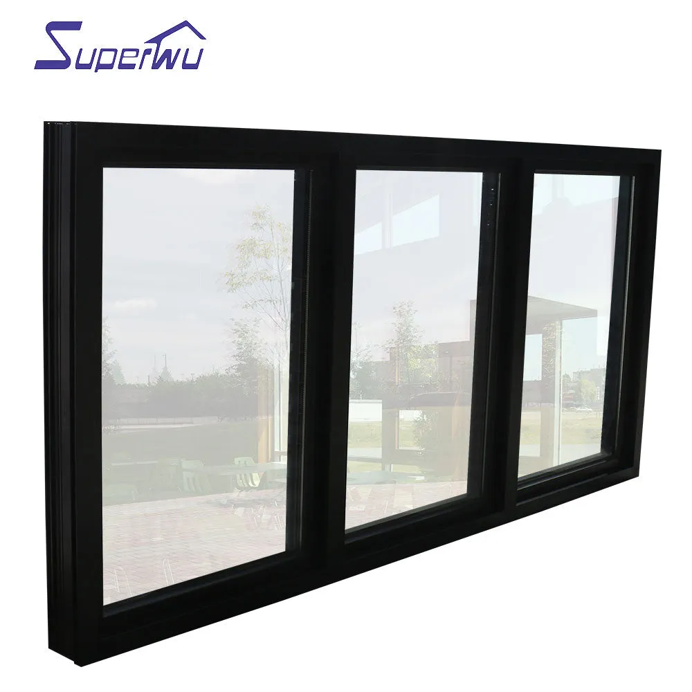 Superwu Canada certificate top quality modern aluminum large glass picture windows