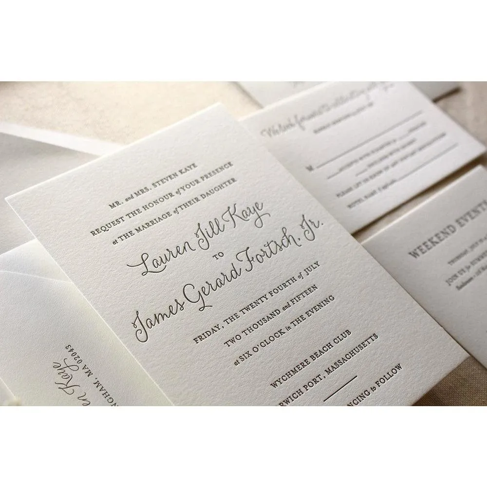 The Lily Suite  - SAMPLE Letterpress Wedding Invitation