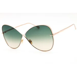 Tom Ford FT0842 Sunglasses Shiny Rose Gold/Gradient Green