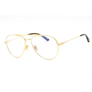 Tom Ford FT5800-B Eyeglasses shiny deep gold/Clear/Blue-light block lens Unisex