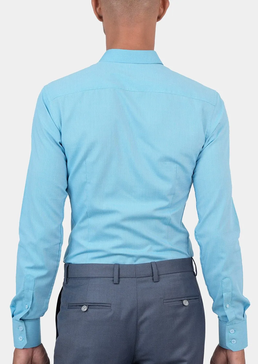 Turquoise Egyptian Cotton Broadcloth Shirt