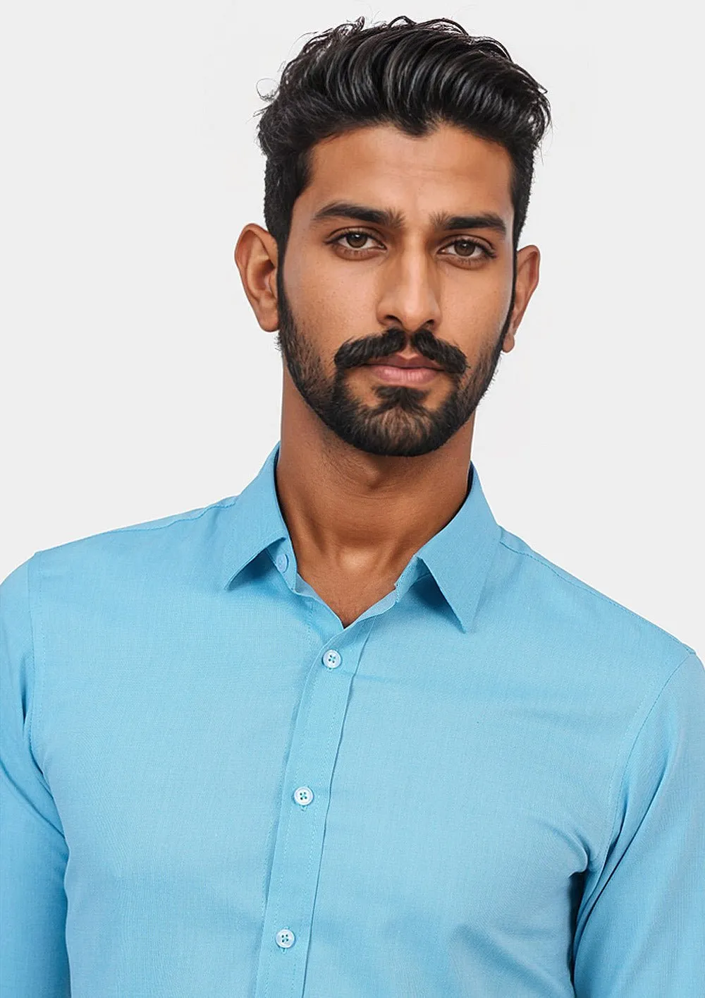 Turquoise Egyptian Cotton Broadcloth Shirt