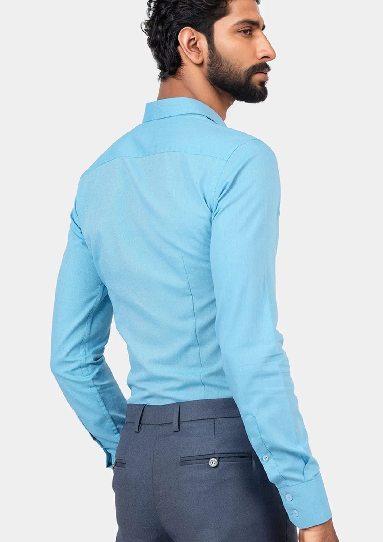 Turquoise Egyptian Cotton Broadcloth Shirt