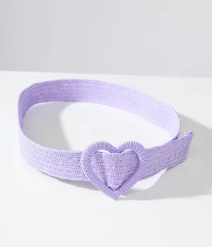 Unique Vintage Purple Heart Buckle Woven Belt