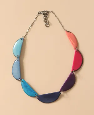 Vibrant Crescent Tagua Necklace