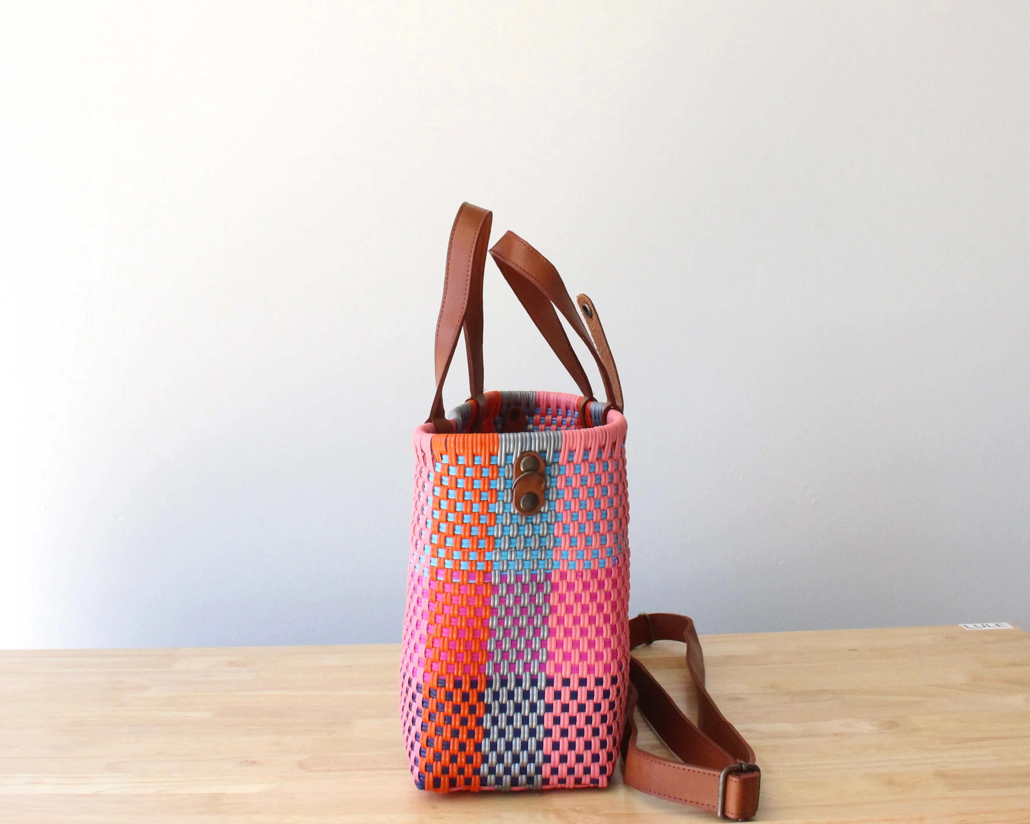 Vibrant Handmade MexiMexi Artisan Bag | Unique, Colorful Design with Leather Handles