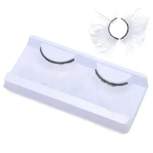 Vibrant Long Feather Eyelashes - White