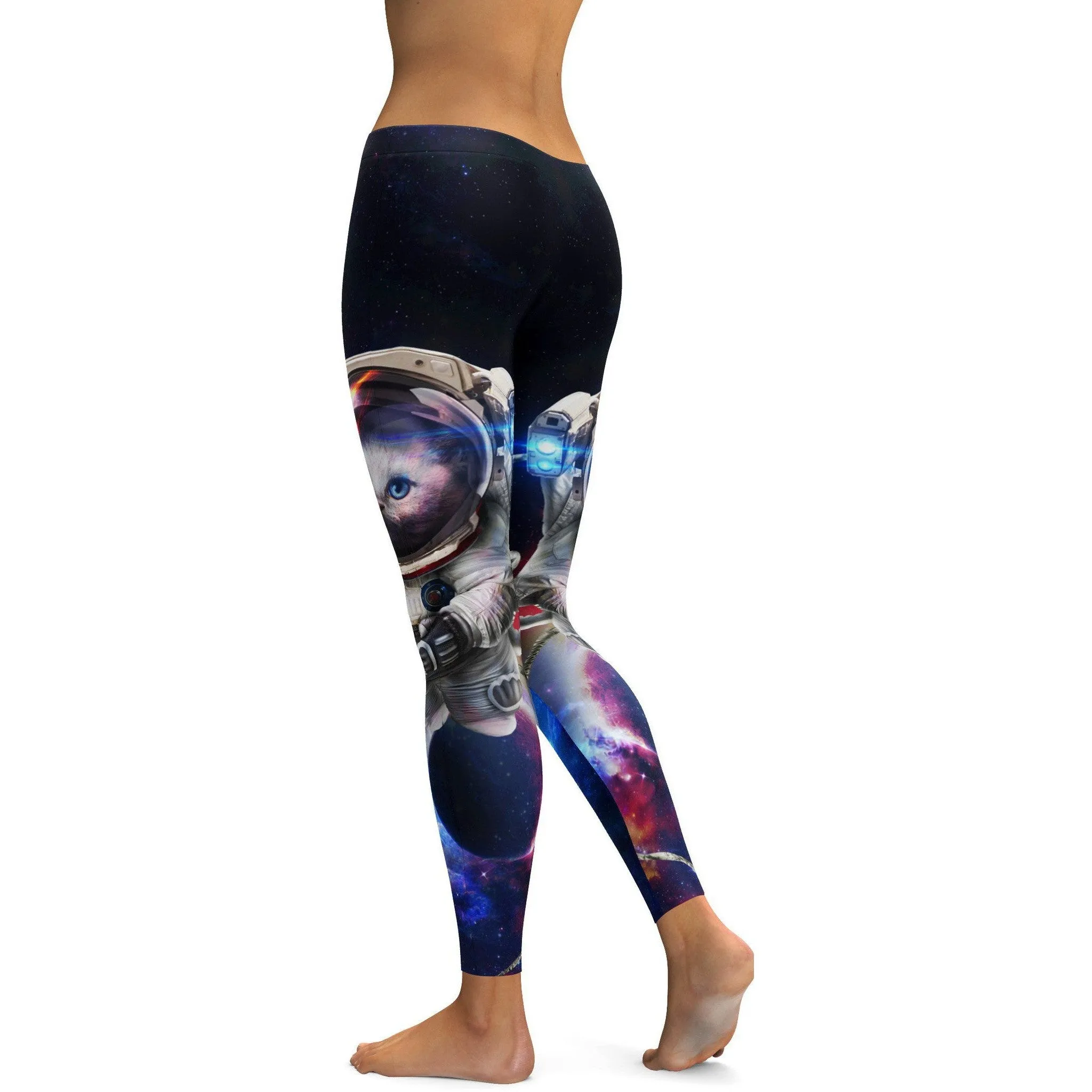 Vibrant Space Cat Leggings