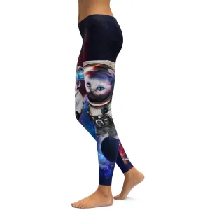 Vibrant Space Cat Leggings