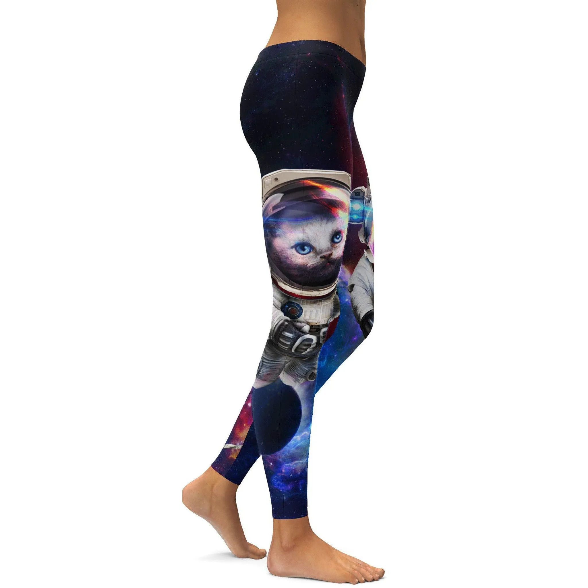 Vibrant Space Cat Leggings