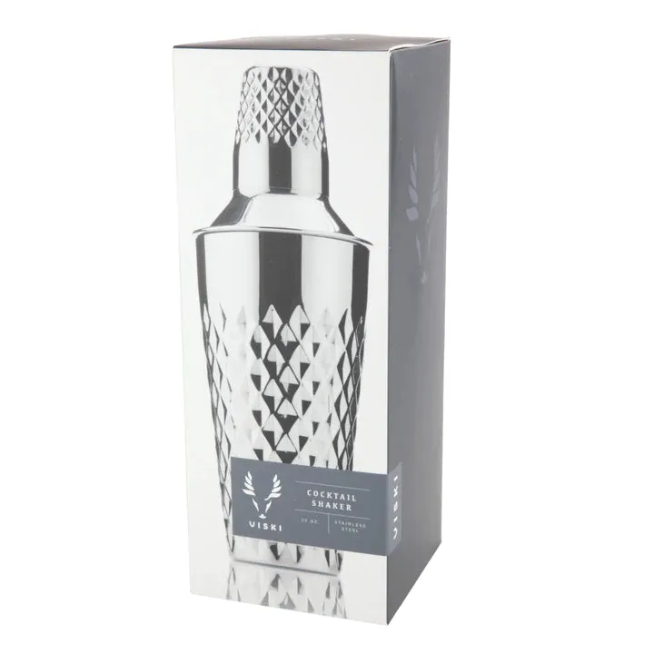 Viski Stainless Steel Faceted Cocktail Shaker