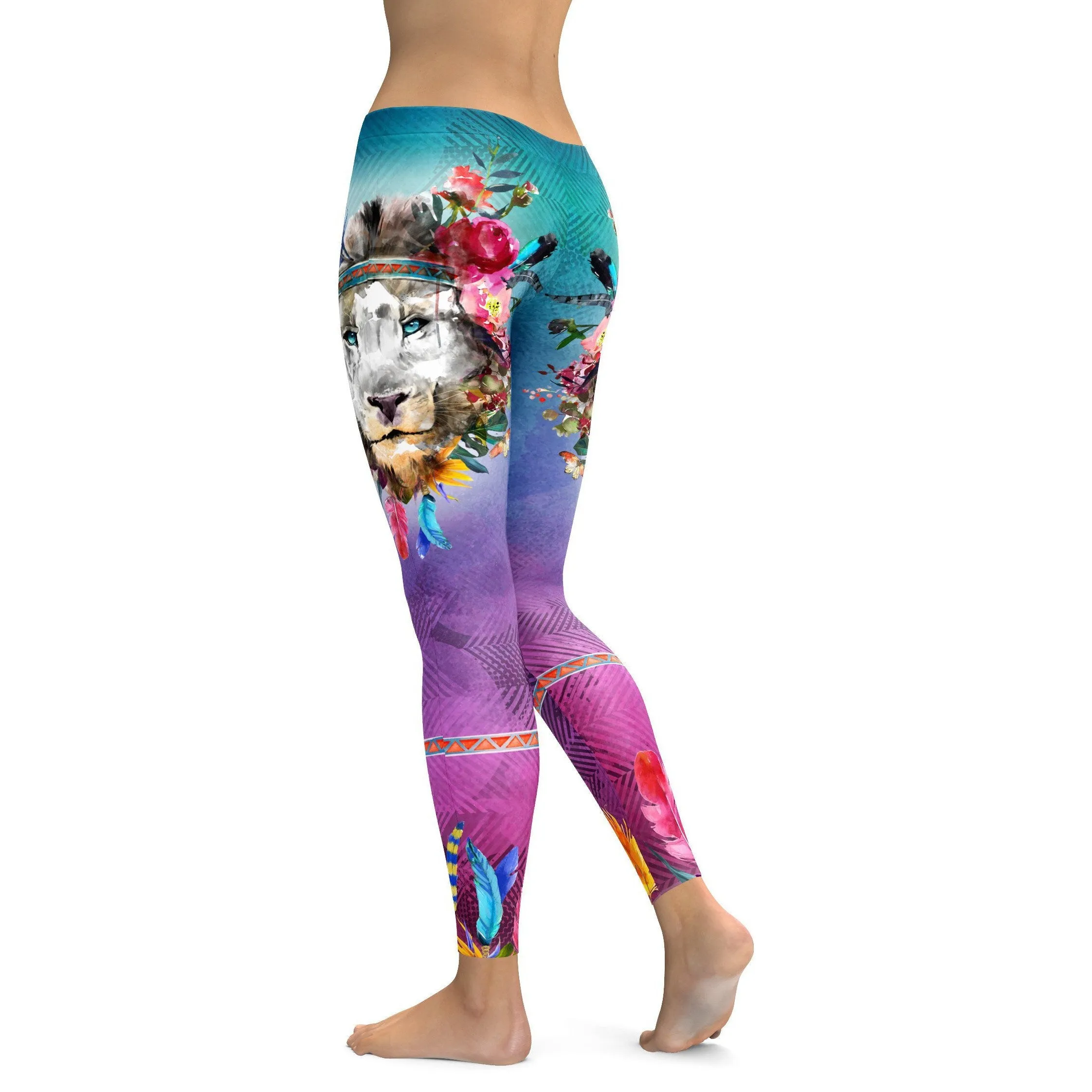 Watercolor Lion Leggings