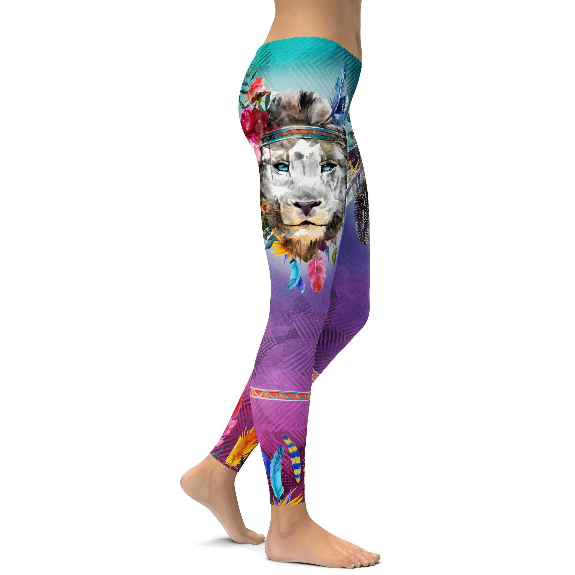 Watercolor Lion Leggings