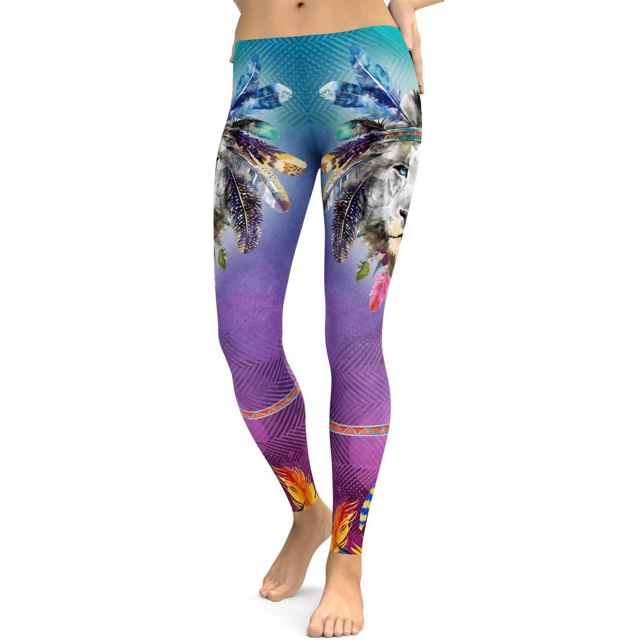 Watercolor Lion Leggings