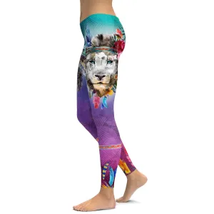 Watercolor Lion Leggings