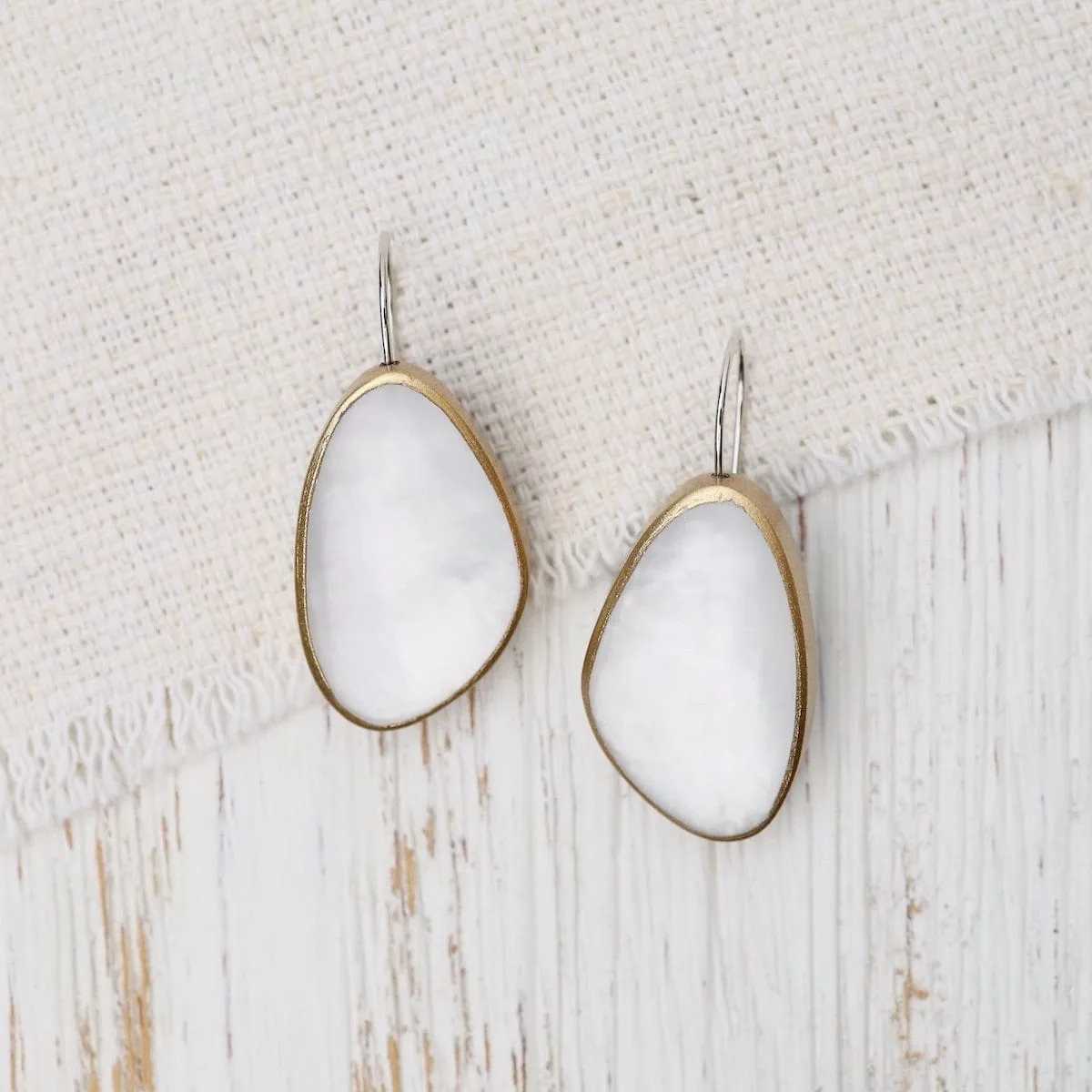 White Pebble Earrings